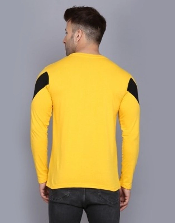 Color Block Men Yellow, Black T-Shirt - YELLOW, S