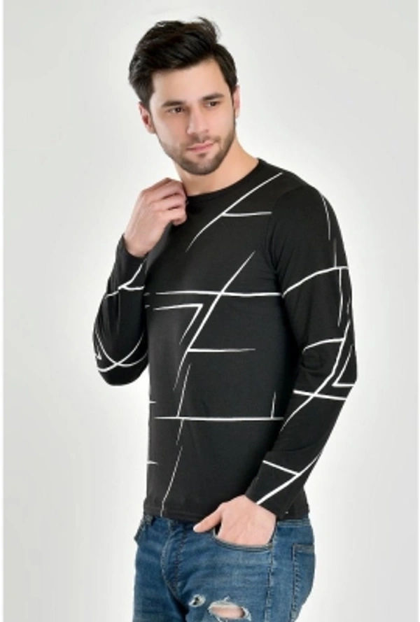 Printed Men Black T-Shirt - Balck, M