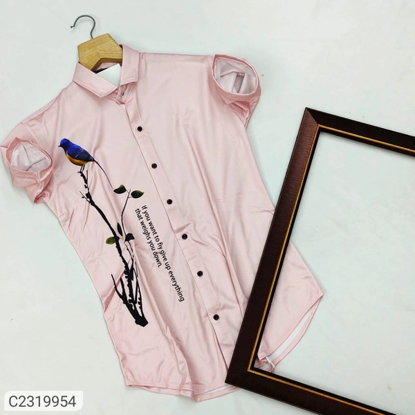 AD Fashion Cotton Printed Half Sleev Men Shirt  - Punk, M