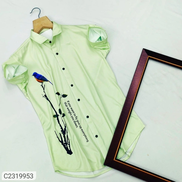 AD Fashion Cotton Printed Half Sleev Men Shirt  - Punk, M