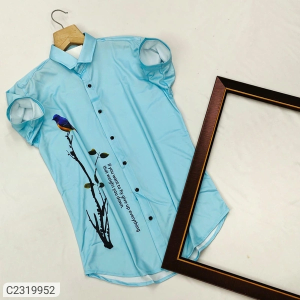 AD Fashion Cotton Printed Half Sleev Men Shirt  - Punk, M
