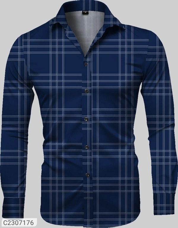 Cotten Blend Check Full Sleeves Casual Shirt  - White, L