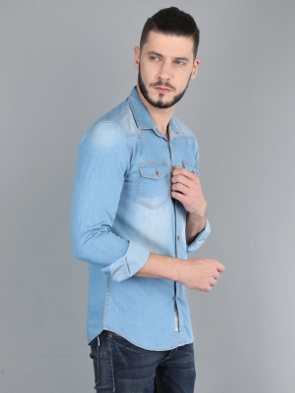Carbonn Cloth Men Solid Casual Light Blue Shirt - melange gray, M