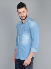 Carbonn Cloth Men Solid Casual Light Blue Shirt - melange gray, M