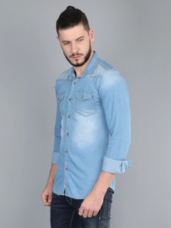 Carbonn Cloth Men Solid Casual Light Blue Shirt - melange gray, M