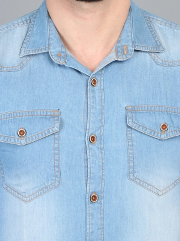 Carbonn Cloth Men Solid Casual Light Blue Shirt - melange gray, M