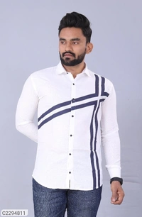 Cotton blend printed full Sleeves Regular Fit Casual shirt - black, M L XL