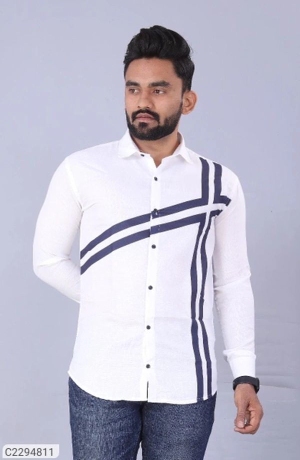 Cotton blend printed full Sleeves Regular Fit Casual shirt - black, M L XL