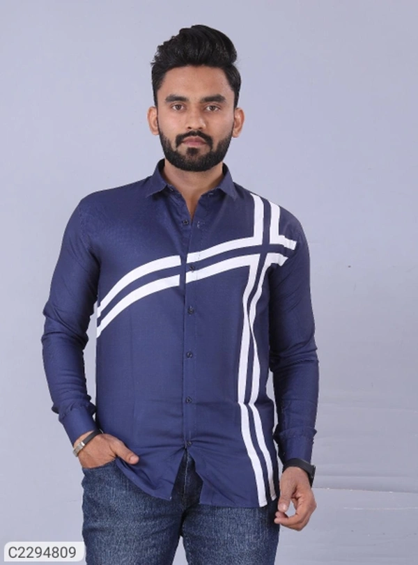 Cotton blend printed full Sleeves Regular Fit Casual shirt - black, M L XL