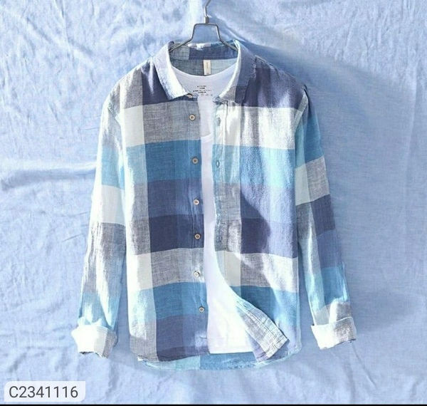 men's casual checkered Cotton full Sleeves shirt - multi color, M L XL