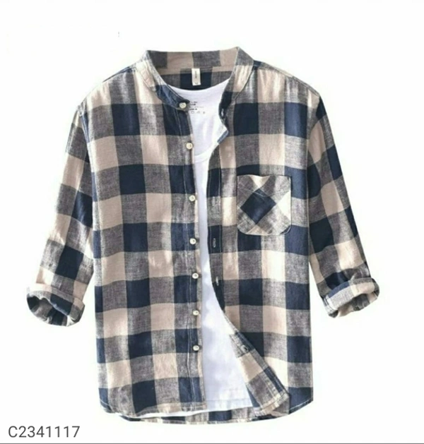men's casual checkered Cotton full Sleeves shirt - multi color, M L XL