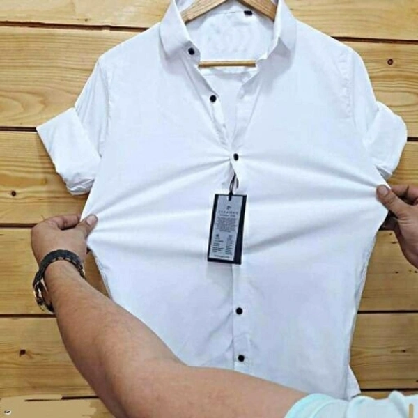 Men Solid Casual White Shirt - white, S M L XL XXL