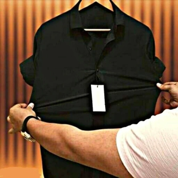 Men Solid Casual White Shirt - black, S M L XL XXL