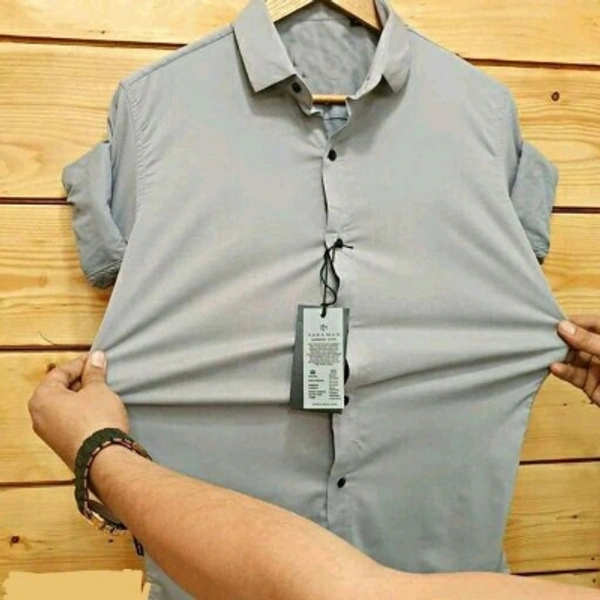 Men Solid Casual White Shirt - grey, S M L XL XXL