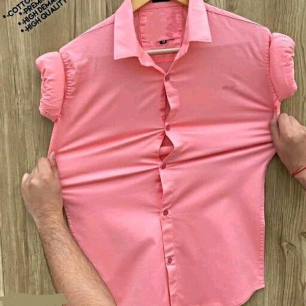 Men Solid Casual White Shirt - pink, S M L XL XXL