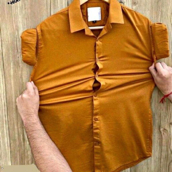 Men Solid Casual White Shirt - musturd, S M L XL XXL