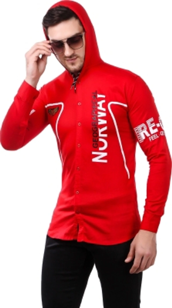 men printed Casual red shirt  - red, S M L XL