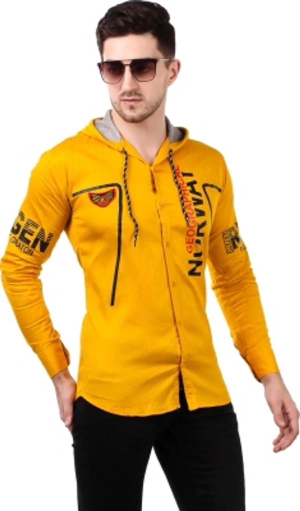 men printed Casual red shirt  - yellow, S M L XL