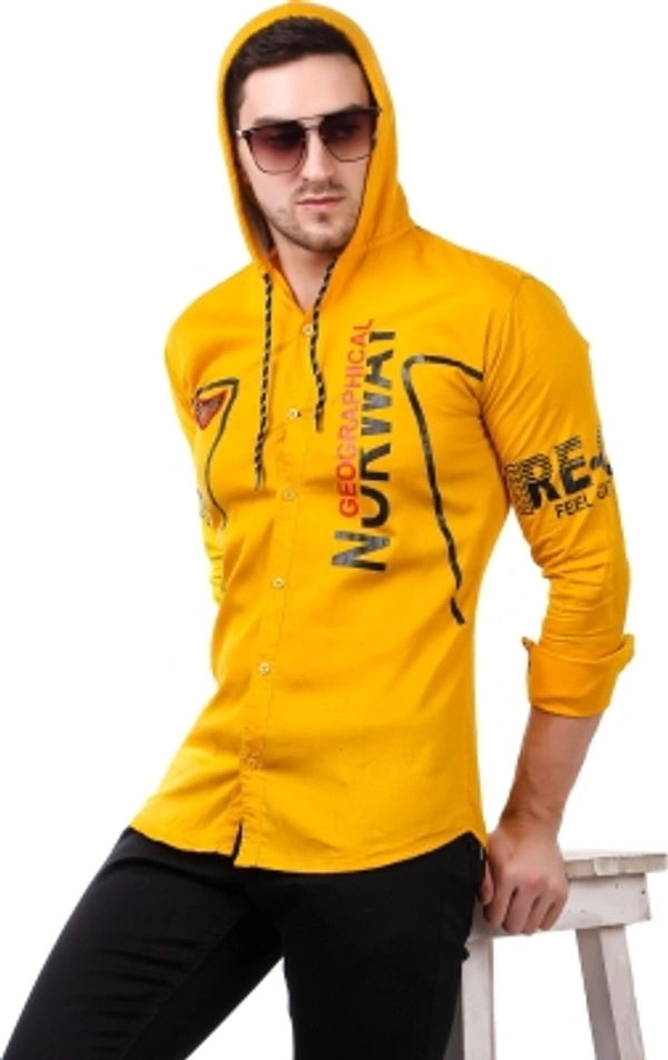men printed Casual red shirt  - yellow, S M L XL