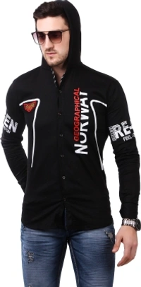 men printed Casual red shirt  - black, S M L XL