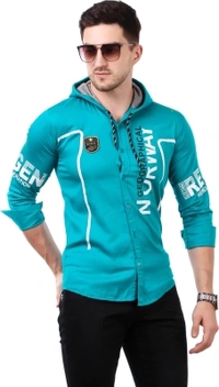 men printed Casual red shirt  - green, S M L XL
