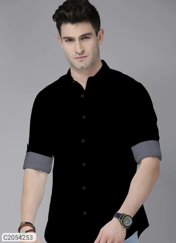 Cotton Solid Full Sleeves Men Casual Shirt  - maroon, M L XL