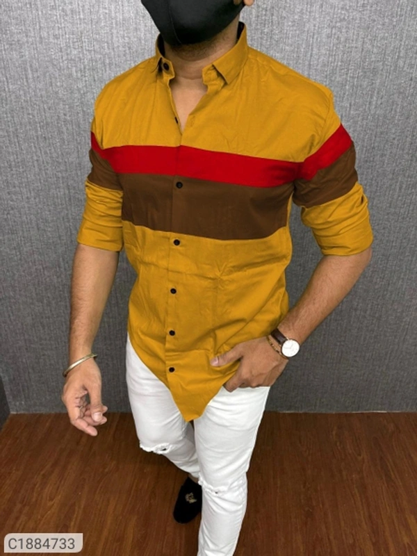 cotton blen slimfit full Sleeves Casual shirt  - maroon multi color, M L XL
