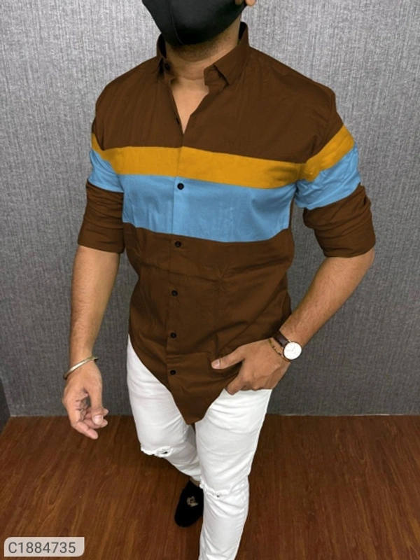 cotton blen slimfit full Sleeves Casual shirt  - maroon multi color, M L XL