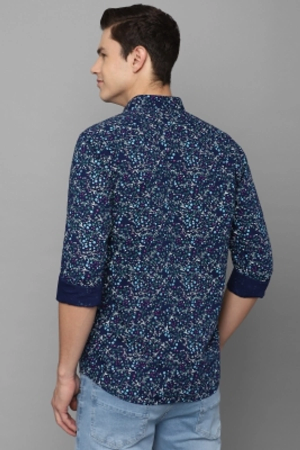 Allen Solly Men Printed Casual Dark Blue Shirt - blue, 38 39 40  42 44 46