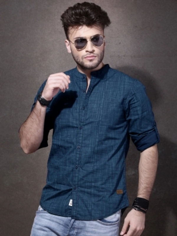 Roadster Men Self Design Casual Blue Shirt - blue, S M L XL XXL