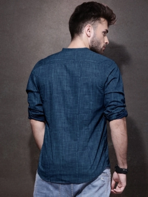 Roadster Men Self Design Casual Blue Shirt - blue, S M L XL XXL