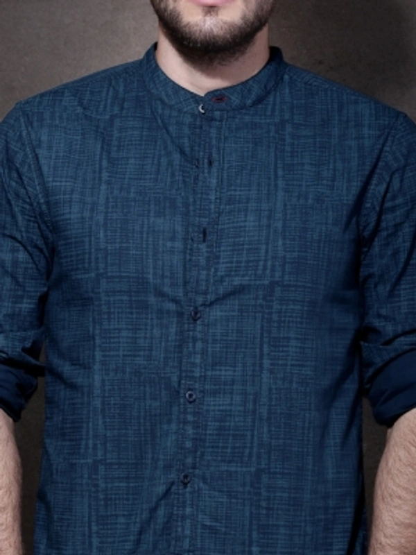 Roadster Men Self Design Casual Blue Shirt - blue, S M L XL XXL