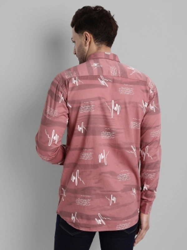 Majestic Man Men Printed Casual Black Shirt - pink, M L XL
