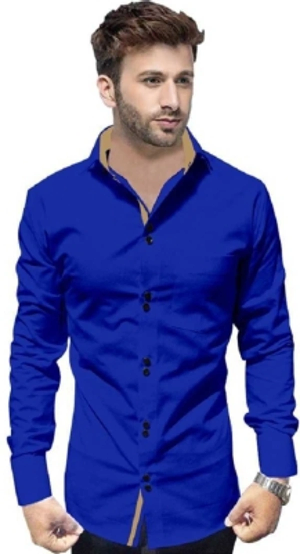 Pepzo Men Solid Casual Dark Blue Shirt - dark blue, S M L XL XXL