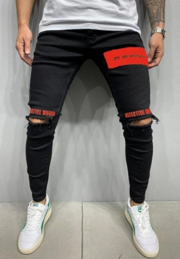 Star4well Slim Men Black Jeans - 28 30 32 34