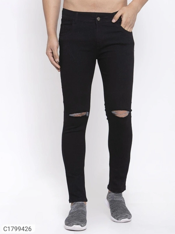 Denim solid regural slim fit mens jeans - 28 30 32 34
