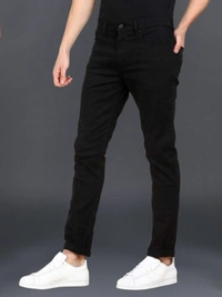 Masterly Weft Slim Men Black Jeans - 28 30 32 34 36