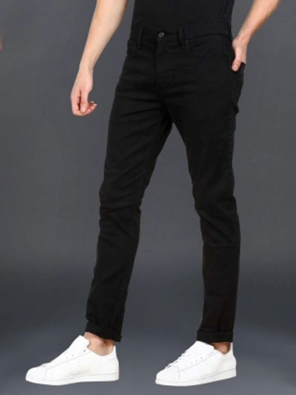 Masterly Weft Slim Men Black Jeans - 28 30 32 34 36