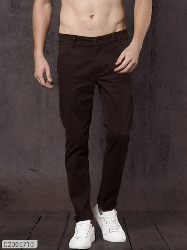 *Product Name:* Cotton Solid Slim Fit Casual Chinos*Details:*Product Name: Cotton Solid Slim Fit Casual Chinos - Black, 28 30 32 34