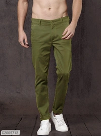 *Product Name:* Cotton Solid Slim Fit Casual Chinos*Details:*Product Name: Cotton Solid Slim Fit Casual Chinos - Green, 28 30 32 34