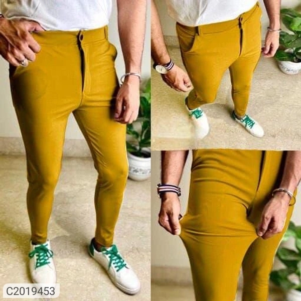 *Catalog Name:* Lycra Solid Regular Fit Mens Casual Trouser*Details:*Product Name: Lycra Solid Regular Fit Mens Casual TrouserPackage Contains: It Has 1 Piece Of Mens Casual Trouser
 - yellow, 26 28 30 32 34