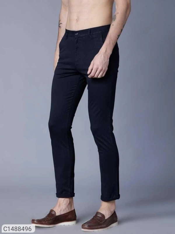 Catalog Name:* Cotton Solid Slim Fit Casual Chinos Vol-2 - Multicolor, 28 30 32 34