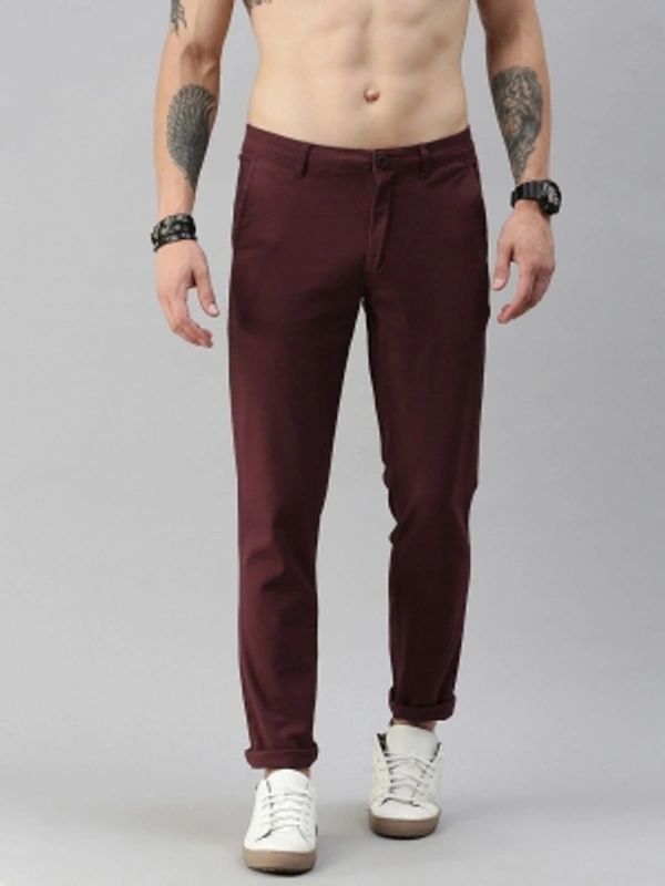 Roadster Regular Fit Men Maroon Trousers - Maroon, 28 30 32 34 36