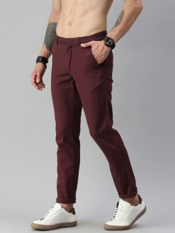 Roadster Regular Fit Men Maroon Trousers - Maroon, 28 30 32 34 36