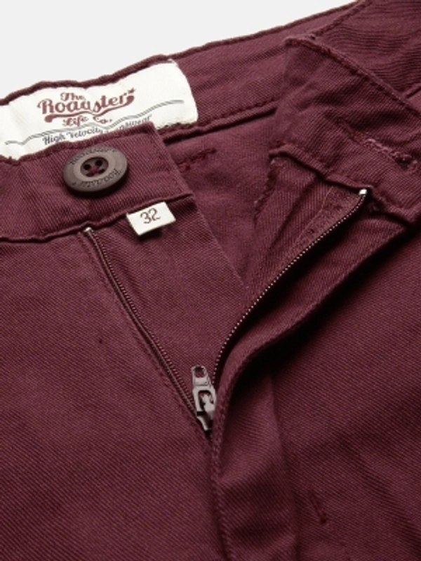 Roadster Regular Fit Men Maroon Trousers - Maroon, 28 30 32 34 36