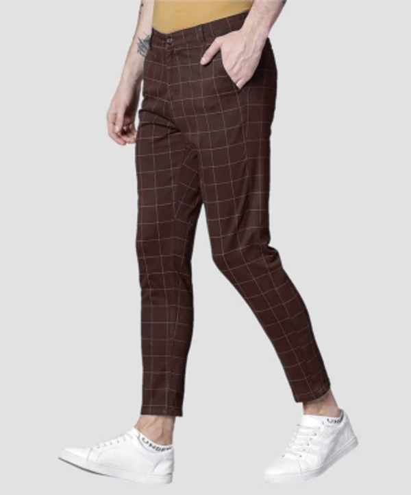 PROTOCOL Slim Fit Men Trousers - Brown, 28 30 32 34 36
