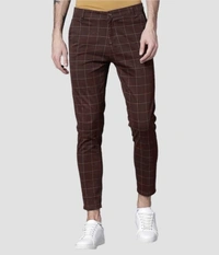 PROTOCOL Slim Fit Men Trousers - Brown, 28 30 32 34 36
