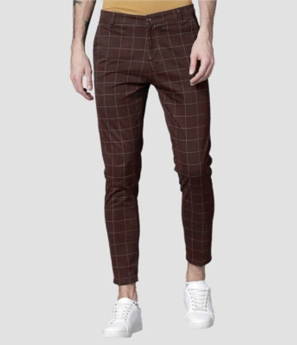 PROTOCOL Slim Fit Men Trousers - Brown, 28 30 32 34 36