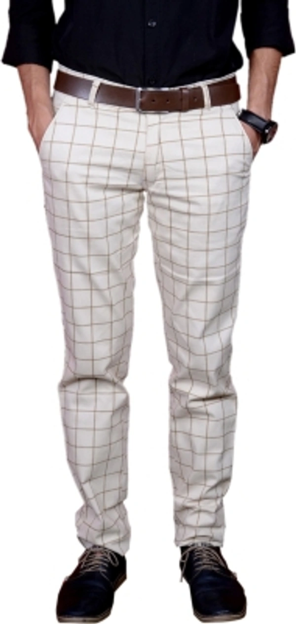 PROTOCOL Slim Fit Men Trousers - Cream, 28 30 32 34 36