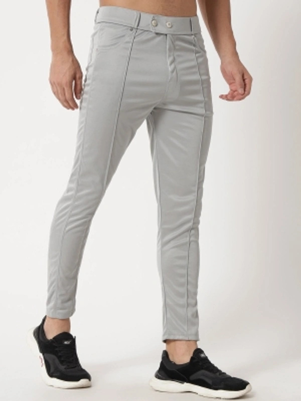 Regular Fit Men Blue Trousers - Grey, 28 30 32 34